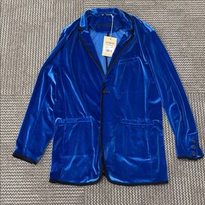 NWT Chubbies The Blue Man Group Of One Velvet Blazer, size XL